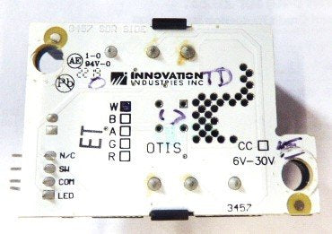 BUTTON, WHITE LED, 6-30 VOLT, MARKED 1R MADE FOR OTIS INNOVATION PB SERIES