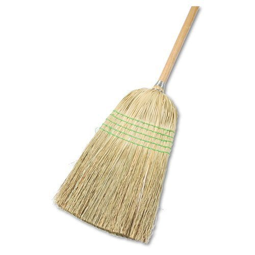 CORN BROOM , CORN FIBER BRISTLES, 42 WOOD HANDLE