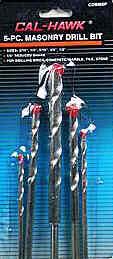 5 PIECE MASONRY DRILL BIT SET