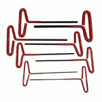PROFESSIONAL 10 PIECE SAE LONG T-HANDLE HEX KEY WRENCH SET SOFT GRIP