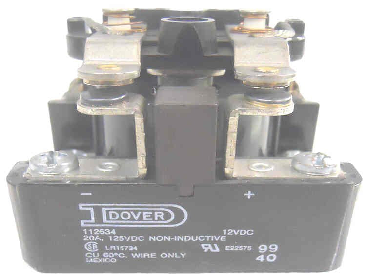 RELAY, DPST WITH MAGNETIC BLOWOUT, 12 VDC DOVER # 9909151