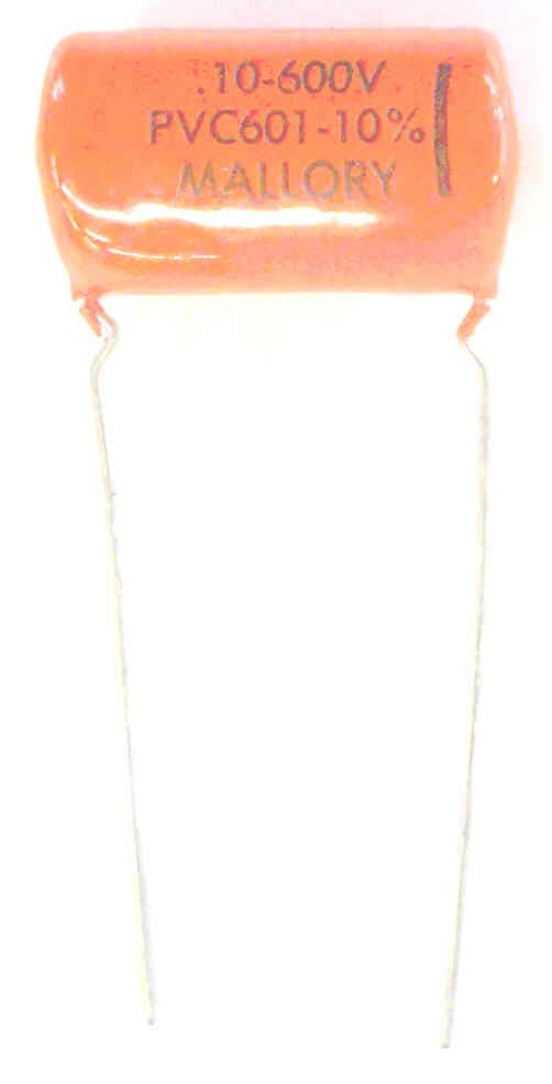 CAPACITOR, ORANGE DROP, .10 600V +/- 10% PVC601