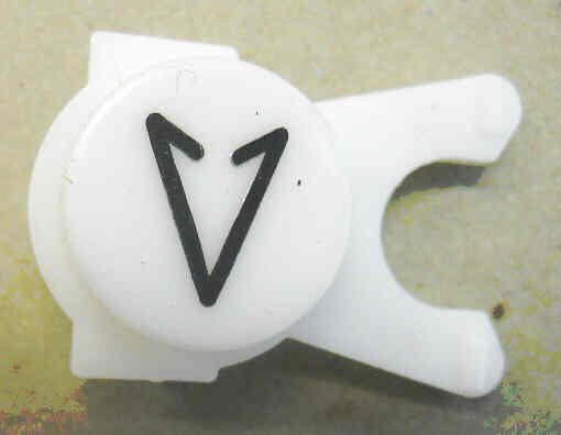 BUTTON, WHITE, ENGRAVED, BLACK ARROW DOVER # 9890658