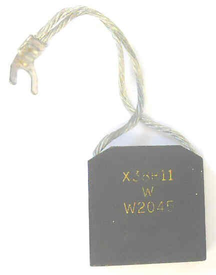 BRUSH, CARBON, W2045 GRADE, 1.500 x 1.500 x .500 , 3 1/2 SHUNT