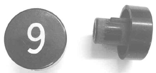 BUTTON, BLACK, ENGRAVED, 1 DIAMETER, SPECIFY MARKING OTIS # 323BD1-