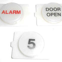 BUTTON, E LINE, WAFER, CLEAR CAP, SPECIFY MARKING IN BLACK OR RED