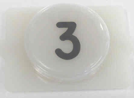BUTTON, E LINE, WAFER, CLEAR CAP, SPECIFY MARKING IN BLACK OR RED