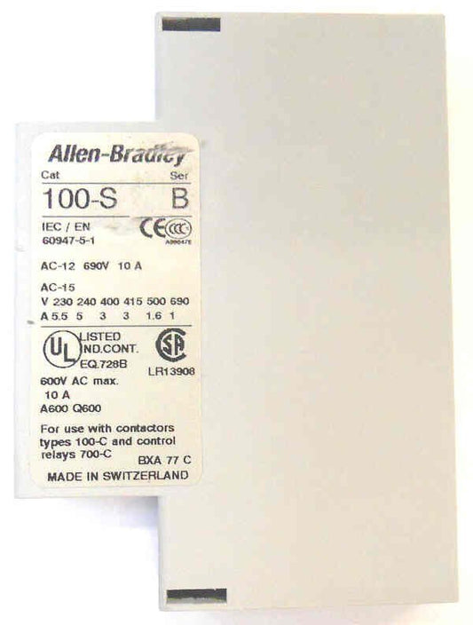 BLOCK, CONTACT, AUX, N.O./ N.C. CONTACTS, ALLEN BRADLEY, 100-S