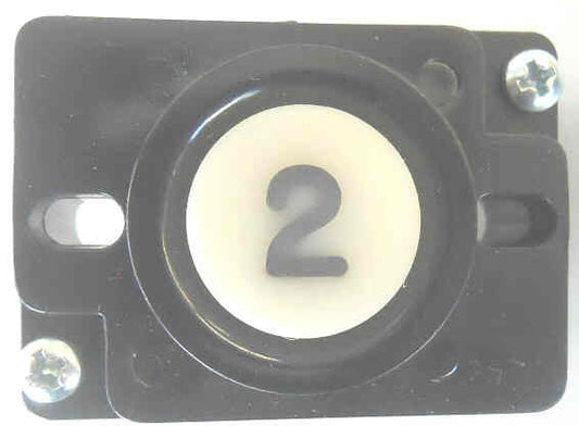 BUTTON, MONITOR, COMPLETE, WHITE WITH BLACK MARKING (SPECIFY)