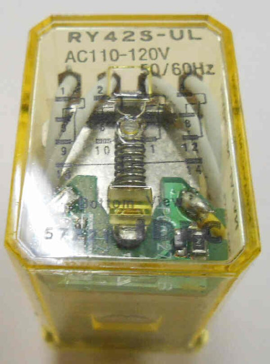 IDEC 4PDT ICE CUBE RELAY, 120 VAC, NEON  IDEC # RY42S-UL