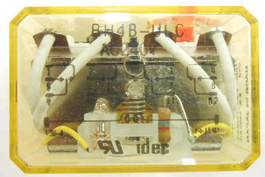 IDEC 4PDT RELAY, 240 VAC, 14 PIN, NEON & TEST IDEC # RH4B-ULC-AC240