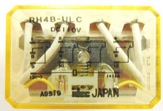 IDEC 4PDT RELAY, 110 VDC, 14 PIN NEON & TEST IDEC # -RH4B-ULC-DC110