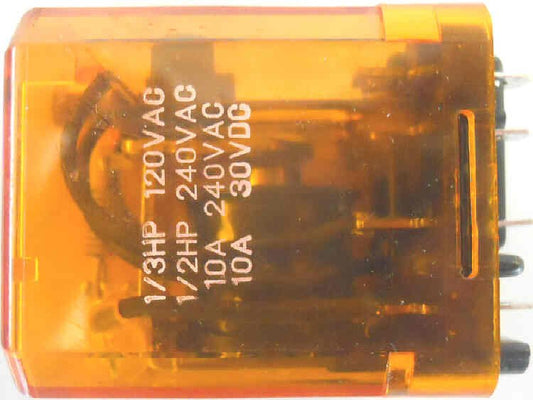 RELAY, 3PDT, 110 VDC, 10000 OHM COIL, KUP BASE, FUJITSU # FRL-253