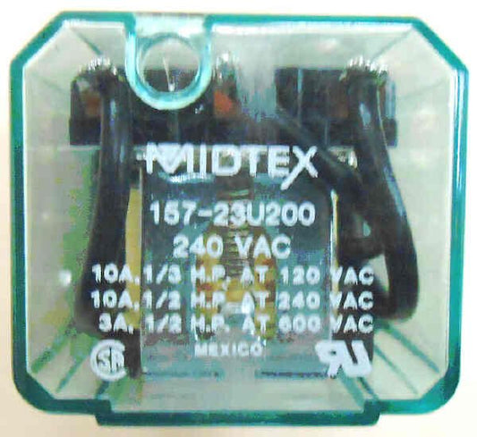 MIDTEX 3PDT RELAY, KUP BASE, 240 VAC, MIDTEX # 157-23U200
