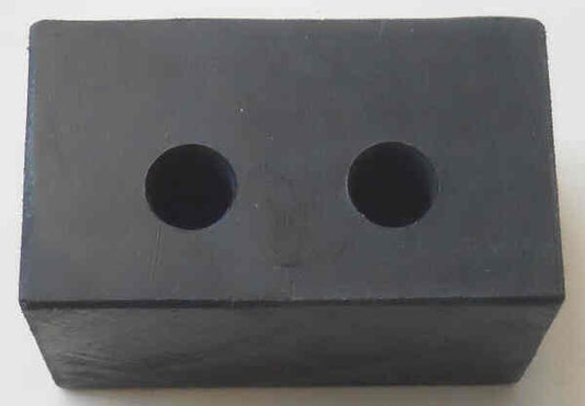 GUIDE SHOE, BUFFER BLOCK, MACHINED NYLON, 4.25 X 2.375 X 2.5, (2) 3/4 HOLES