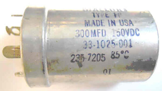 CAPACITOR, FP TYPE, 300 MFD @ 150VDC HAUGHTON # 33-1025-001