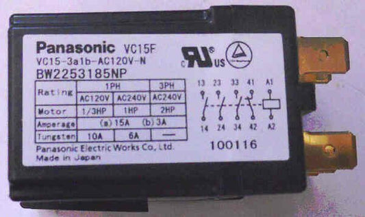 RELAY, SPADE TERMINALS, 120VAC, 3 N.O./1N.C. CONTACTS OTIS # P613AP9