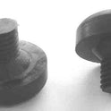 BUMPER, RUBBER, 1 1/8 X 1/4 FACE, 1/2 LONG X 3/8 THREADED STEM