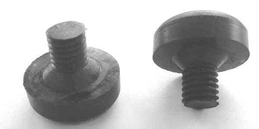 BUMPER, RUBBER, 1 1/8 X 1/4 FACE, 1/2 LONG X 3/8 THREADED STEM