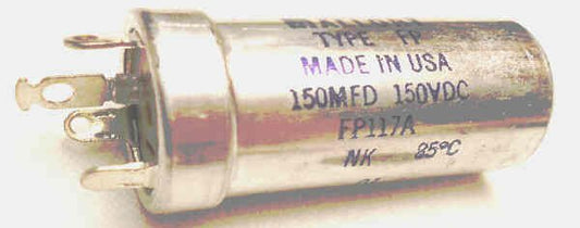 CAPACITOR, FP TYPE, 150 MFD @ 150VDC