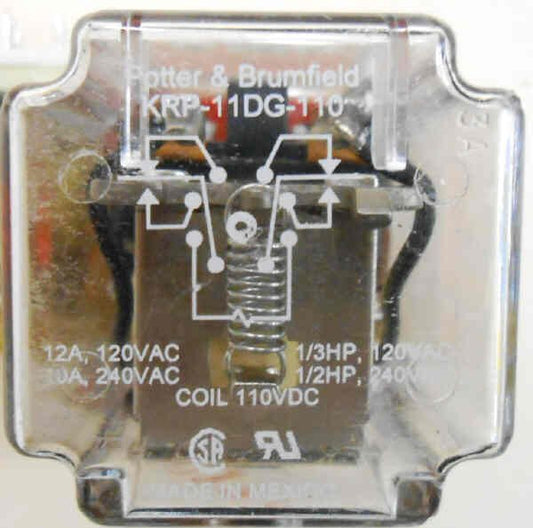 RELAY, POWER, DPDT, 240VAC, 5A, OCTAL BASE POTTER BRUMFIELD # KRP-11A-240