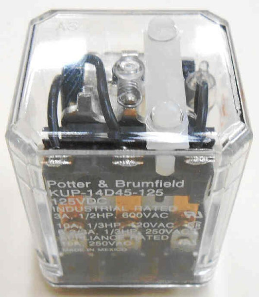 RELAY, POWER, 3PDT, 125VDC, 10A, PLUG IN POTTER BRUMFIELD #KUP14D45-125VDC
