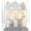 RELAY, POWER, 3PDT, 240VAC, 10A, PLUG IN POTTER BRUMFIELD #KUP-14A45-240AC