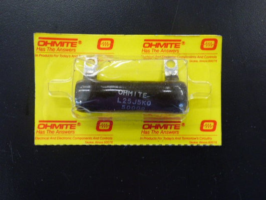 RESISTOR, 50000 OHM, 25 WATT, OHMITE