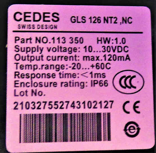 SWITCH, MAGNETIC, NORMALLY CLOSED, CEDES # 104076