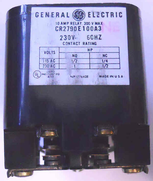RELAY, GENERAL PURPOSE, 10AMP COIL 230VAC 60HZ DPDT GE CR2790E100A3