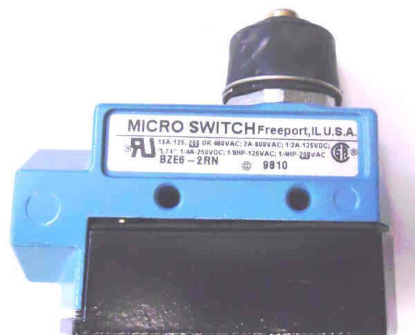 SWITCH, MICRO, SPDT, TOP PLUNGER ACTUATED MICROSWITCH # BZE6-2RN
