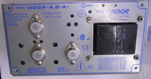 POWER SUPPLY, 100-240V INPUT, 24V @ 4.8 A OUTPUT CONDOR # HB24-4.8-A+