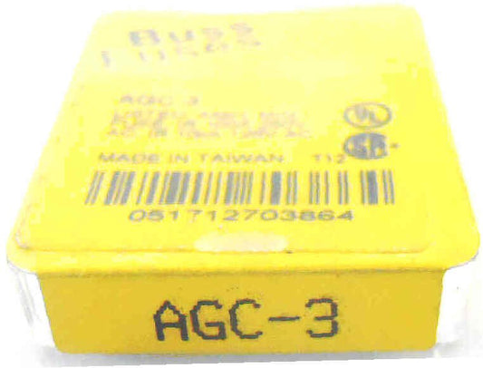FUSE, GLASS, 3 AMP, PACKAGE OF 5, MFR # AGC-3