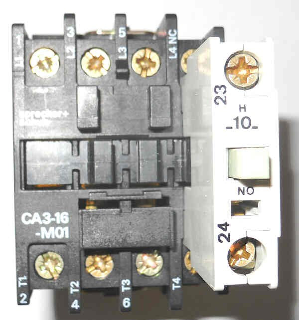 CONTACTOR, 3 POLE, SPRECHER & SCHUH, CA3-16-M01 +CAP-3 AUX CONTACT  120V COIL