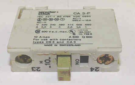 CONTACT, AUXILLARY, NORMALLY CLOSED SPRECHER & SCHUH, CA3-P01