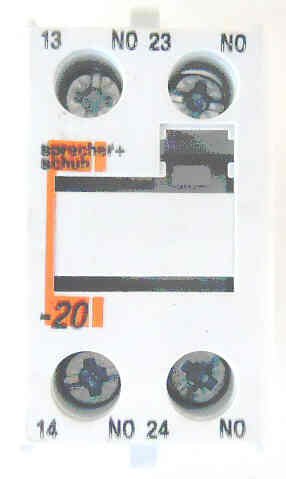 CONTACT, AUXILLARY, TOP MOUNT, 2 N.O,, SPRECHER & SCHUH, CA7-PV-20