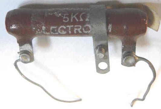RESISTOR, 5000 OHM, 20 WATT, ADJUSTABLE,TINNED LEADS