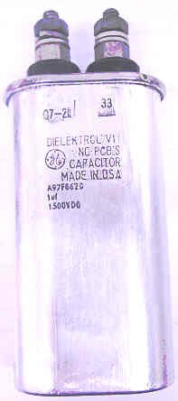 CAPACITOR, 1 MFD @ 1000VDC, DIELKTROL, PCB FREE  GE # A97F8620