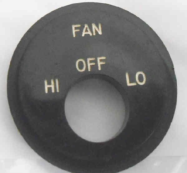 BEZEL, EPCO, SWITCH, KEYED, FAN 2 SPEED, BLACK WITH WHITE MARKINGS
