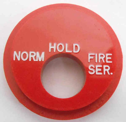 BEZEL, EPCO, SWITCH, KEYED, FIRE SERVICE, RED WITH WHITE MARKINGS