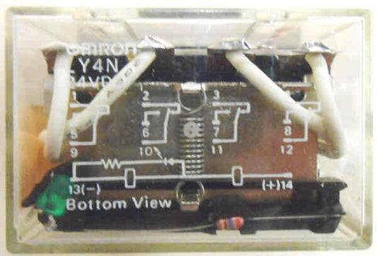 RELAY, POWER, MINIATURE, 4PDT, 24 VDC NEON OMRON LY4N-24DC