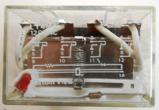 RELAY, POWER, MINIATURE, 4PDT, 120 VAC, NEON, OMRON LY4N-120AC