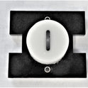 PRESSEL, BUTTON, MONITOR, WITH CONTACTS, WHITE, MARKED # 1  IN BLACK