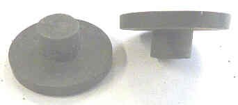 BUMPER, RUBBER, 1 1/8 X 1/8 FACE, 1/2 LONG X 1/2 THREADED STEM