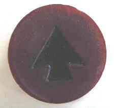 JEWEL, ARROW, RED, MOULDED, 15/16 O.D., 7/8 I.D.