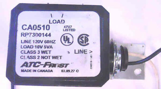 TRANSFORMER, 120 PRIMARY, 10 VAC OUTPUT ATC-FROST CA-0510