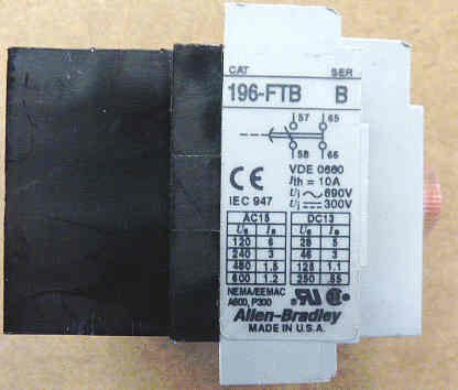 TIMER, ALLEN BRADLEY, OFF DELAY, 0.1 -180 SECONDS AB # AB-196-FTB