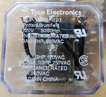 RELAY, POWER, 3PDT, 120VAC, 10A, PLUG IN POTTER BRUMFIELD #KUP-14A35F-120