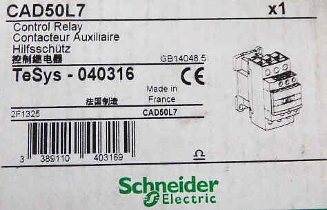 RELAY, TELEMECANIQUE , 200 VAC, TeSys D IEC CONTROL, TM # CAD50L7