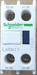 CONTACT, MODULE, AUX., 1 N.O./1 N.C CONTACT, TELEMECANIQUE LADN11